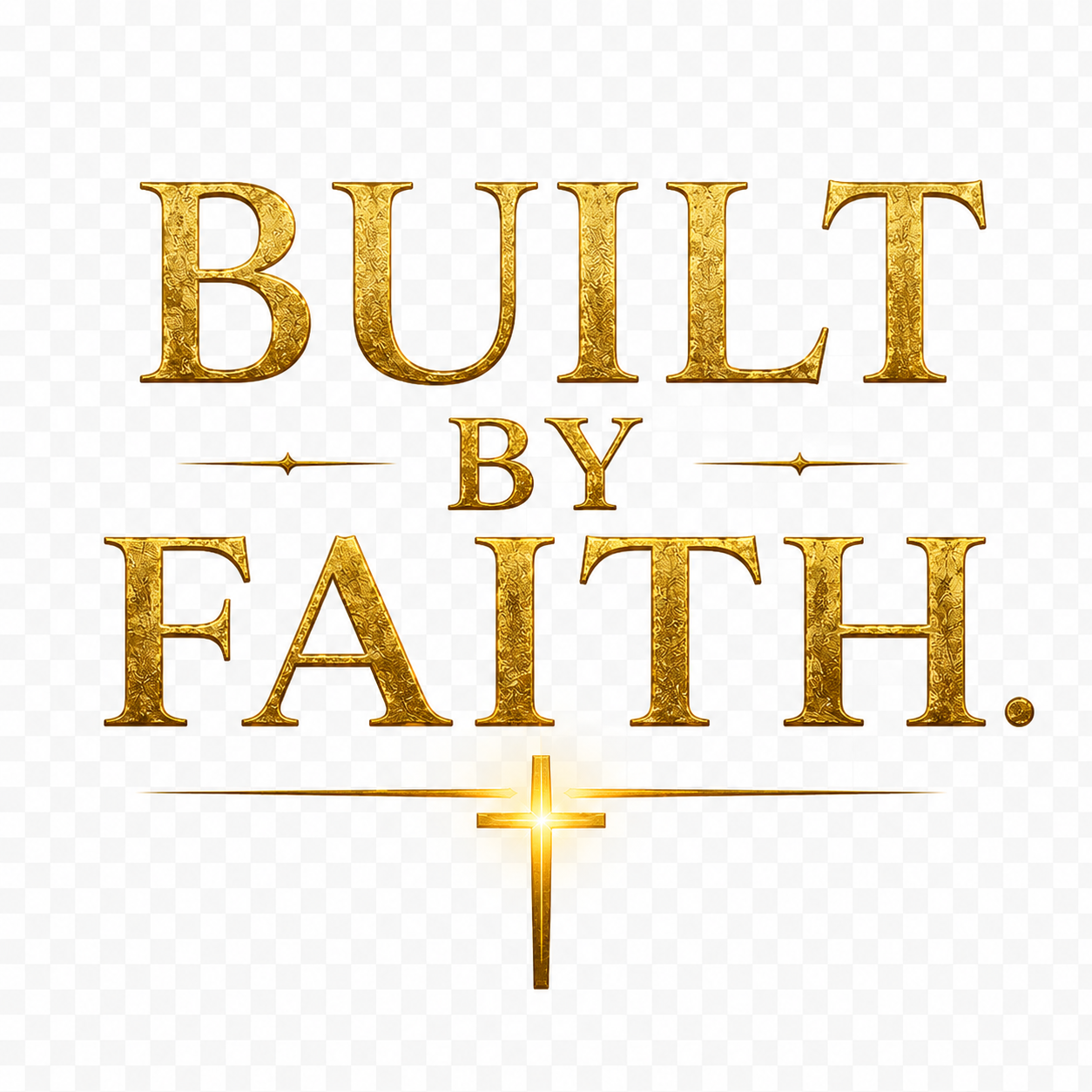 Built by Faith Christian t-shirt in white with gold typography — Christos.Fashion