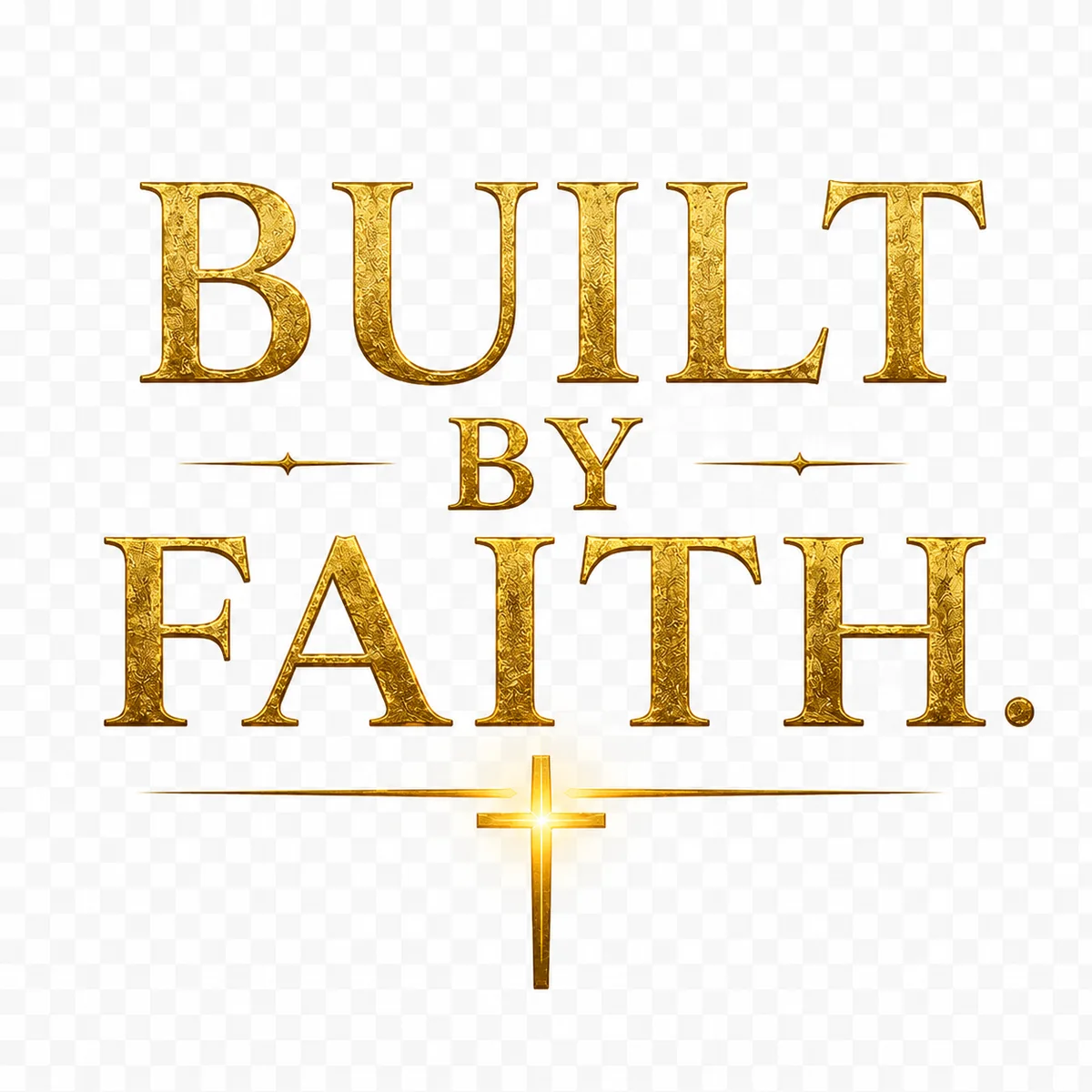 Built by Faith Christian t-shirt in white with gold typography — Christos.Fashion